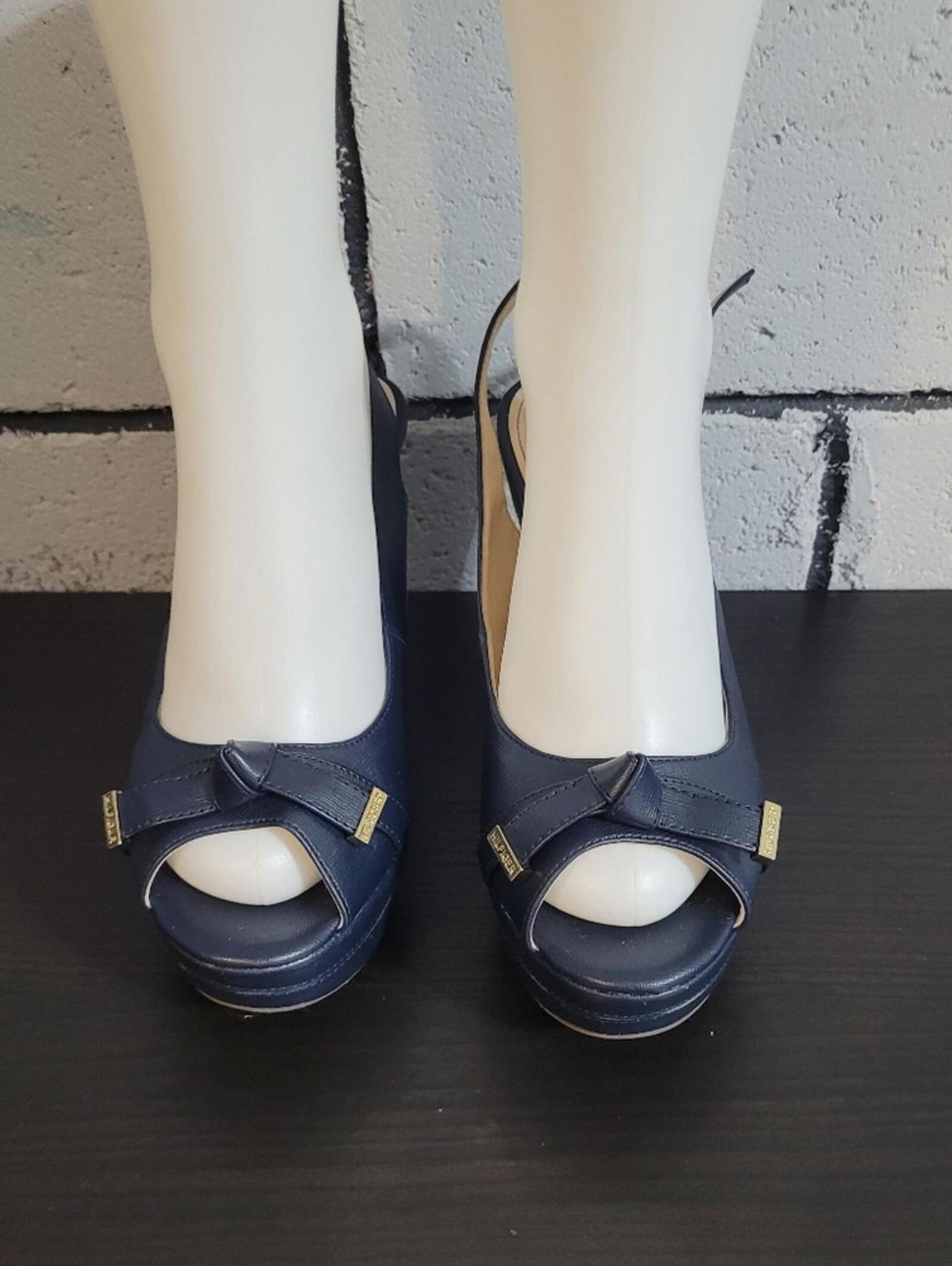 Tommy Hilfiger Navy Peep-Toe Heels Size 9